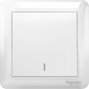 Schneider 10AX 250V 1 Gang 1 Way Switch, White A3G31B1A_WE_G11