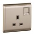 Schneider 13A 250V 1 Gang Switched Socket with Neon, Wine Gold E8215N_WG_G1