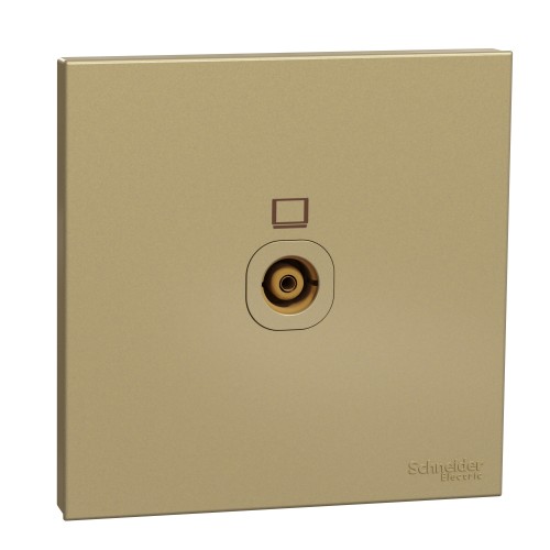 Schneider TV socket, AvatarOn C, 1 gang, through connection, 75 Ohm, wine gold E8731TV_WG