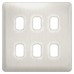 Schneider Lisse - Grid Plate - 6 module - Incl. Mounting Grid Stainless Steel with White GGBL06GWSS