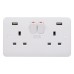 Schneider Lisse White moulded - Switched Socket + 2 USB charger - 2 gangs - 13A GGBL30202USBS