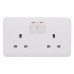 Schneider Lisse White moulded - DP Switched Socket - 2 gangs - 13A 230 V - white GGBL3020DS