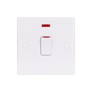 Schneider Switch with flex outlet, Ultimate Slimline, 2-pole, screw terminals, IP20, white GU2011