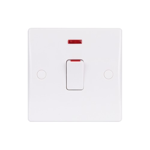 Schneider Switch with flex outlet, Ultimate Slimline, 2-pole, screw terminals, IP20, white GU2011