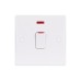 Schneider Switch with flex outlet, Ultimate Slimline, 2-pole, screw terminals, IP20, white GU2011