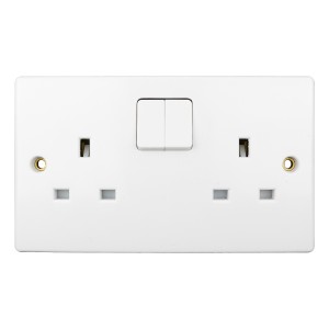 Schneider Ultimate Slimline - switched socket - 2 gangs - white GU3020