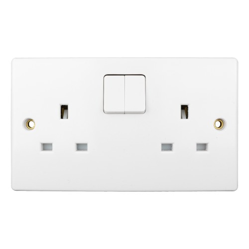 Schneider Ultimate Slimline - switched socket - 2 gangs - white GU3020