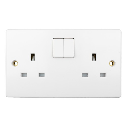 Schneider Ultimate Slimline - switched socket - 2 gangs - white GU3020