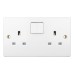 Schneider Ultimate Slimline - switched socket - 2 gangs - white GU3020