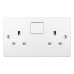 Schneider Ultimate Slimline - switched socket - 2 gangs - white GU3020