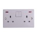 Schneider Ultimate Slimline - switched socket - 2 gangs - white GU3021