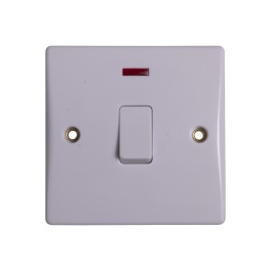 Schneider Ultimate Slimline - 2-pole switch with flex outlet - 1 gang - white GU4031