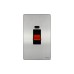 Schneider Ultimate Screwless Flat Plate Switch, 45A, 2-Pole, Neon, Black & Stainless Steel GU4421BSS