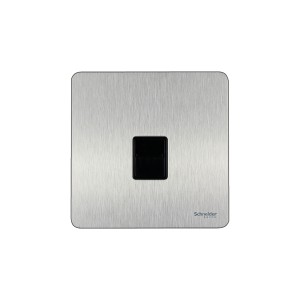 Schneider Data/telephone socket, Ultimate Screwless flat plate,Screw terminals, British master, stainless steel GU7461BSS