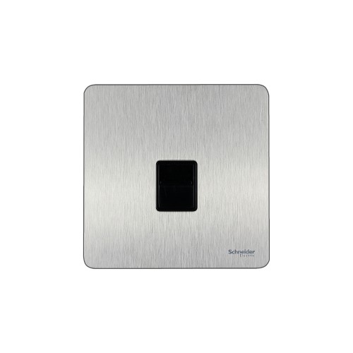 Schneider Data/telephone socket, Ultimate Screwless flat plate, , screw terminals, stainless steel GU7461BSS