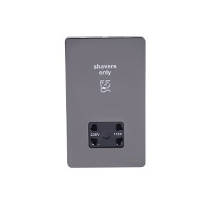 Schneider Ultimate Screwless flat plate - shaver socket - black nickel/white GU7490BBN