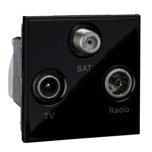 Schneider Ultimate Slimline - TV/FM/SAT socket - 1 gang - black GUE7081B