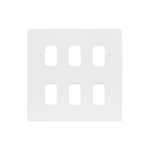 Schneider Ultimate - moulded plate Grid system - 6 gangs - white GUG06G