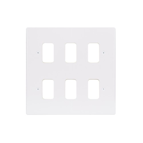 Schneider Ultimate - moulded plate Grid system - 6 gangs - white GUG06G