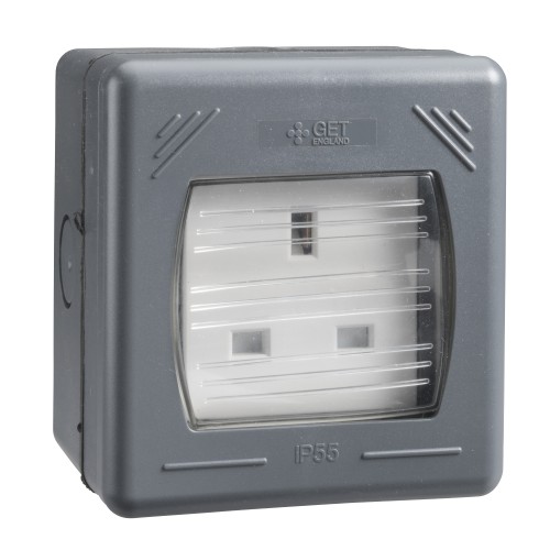 Schneider Exclusive Weatherproof - socket-outlet - 13 A - 1 gang - matt dark grey GWP3050