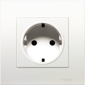 Schneider 16A 250V 1 Gang Schuko Socket with Shutter KB426_16S