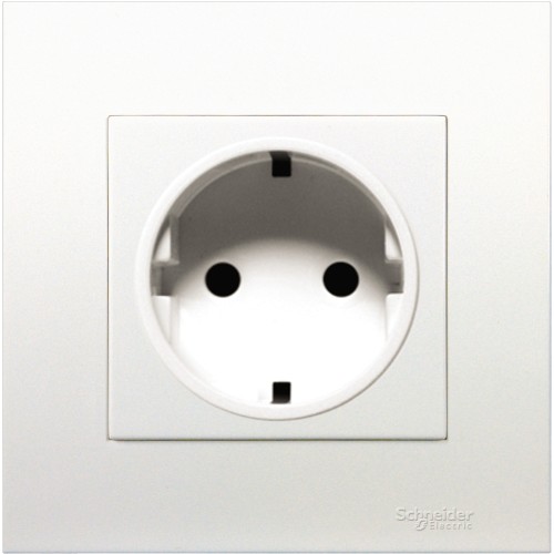Schneider 16A 250V 1 Gang Schuko Socket with Shutter KB426_16S
