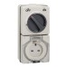 Schneider Switch Socket - 13A 250V - 3 phase 3 pole - flat pin - IP66 (grey) S56C313GY