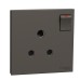 Schneider Electric AvatarOn C Switched socket 15A 250V 1 gang 3 round pin dark grey E8715_15_DG