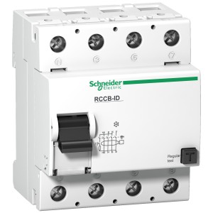 Schneider residual current circuit breaker ID Fi - 4 poles - 125 A - class AC 100mA 16906