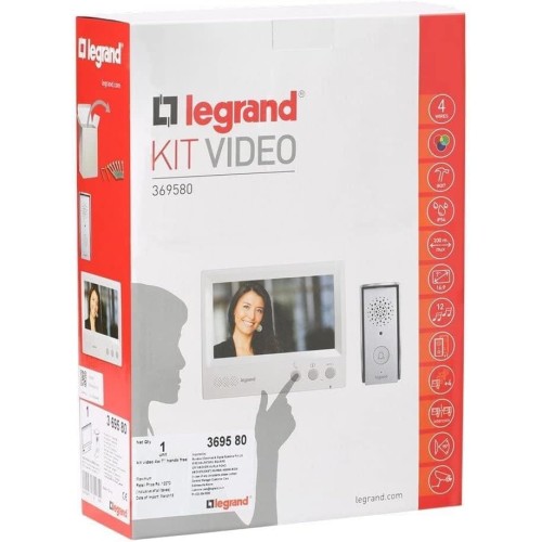 Legrand - 7inch video intercom kit, 4-wires, hands-free 369580
