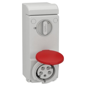 Schneider Unika interlocked socket - 32 A - 3P + N + E - 380...415 V AC - IP44 - wall 83047