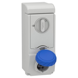 Schneider Unika interlocked socket - 16 A - 2P + E - 200...250 V AC - IP65 - wall 83181