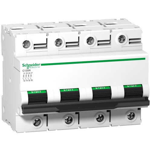 Schneider C120N - circuit breaker - 4P - 80A - C curve A9N18372