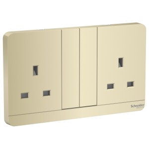 Schneider AvatarOn 2 switched socket 3P 13A 250V LED Wine Gold E83T25N_WG_G12