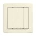 ABB Electrical Switch, Concept BS, 4 Gang, 1 Way, 250V, 10A, Ivory White - AC104-82