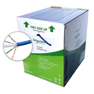 Schneider Electric Actassi CAT 6 Cable UTP 23 AWG Solid Copper Blue CM Wire ACT4P6UCM3RBBU_E