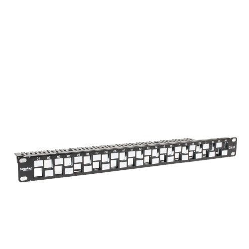 Actassi - patch panel - category 6A - UTP - 24 Port - 1U - straight unloaded