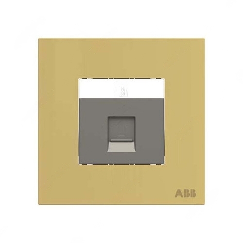ABB Telephone Socket, Millenium, 4P, 1 Gang, RJ11, Matt Gold - AM32144-MG