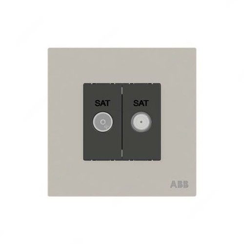 ABB F-Type SAT Twin Socket, Millenium, 2 Gang, Dune Sand - AM32344-DU