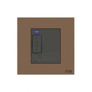 ABB Single Pole Spur Unit with Flex Outlet and LED, Millenium, 13A, 6kA, Mocha Brown - AM50853-MO