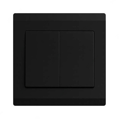 ABB Electrical Switch, Inora, 2 Gang, 2 Way, 10AX, Starry Black - BL106-885