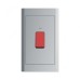 ABB DP Switch with Neon, Inora, 1 Gang, 1 Way, 45AX, Classic Grey - BL143-G