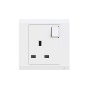 ABB Single Pole Switch Socket, Inora, 1 Gang, 13A, White - BL224