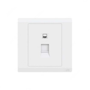 ABB Data Socket Outlet, Inora, 1 Gang, RJ45, Cat 6a, White - BL318