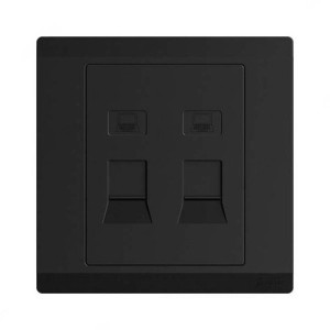 ABB Data Socket Outlet, Inora, 2 Gang, RJ45, Cat 6, Starry Black - BL329-885