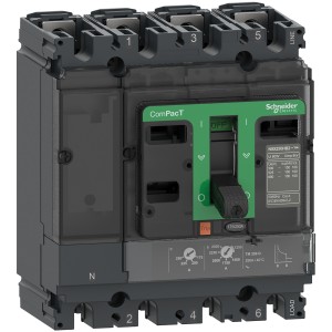 Schneider Circuit breaker ComPacT NSX100B, 25kA at 415VAC, TMD trip unit 32A, 4 poles 3d C10B6TM032