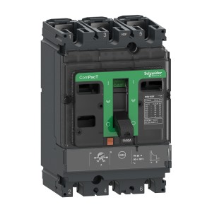 Schneider Circuit breaker ComPacT NSX100F, 36kA at 415VAC, TMD trip unit 63A, 50 degrees C, 3 poles 3D C10F3TM063C