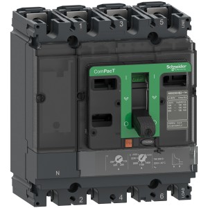 Schneider Circuit breaker, ComPacT NSX250B, 25kA/415VAC, 4 poles 3D (neutral not protected), TMD trip unit 250A C25B6TM250