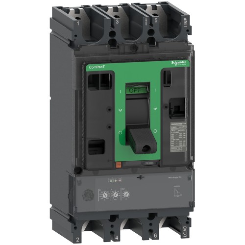 Schneider Circuit breaker ComPacT NSX400F, 36kA at 415VAC, MicroLogic 2.3 trip unit 400A, 3 poles 3d C40F32D400