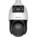 Hikvision TandemVu 4-inch 4 MP 25X Colorful & IR Network Speed Dome Camera, 2.8mm Bullet Channel & 4.8 to 120mm PTZ Channel Focal Lens, 25x Optical Zoom, Black/White | DS-2SE4C425MWG-E(14F0)